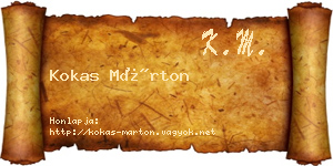 Kokas Márton névjegykártya